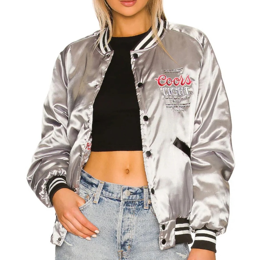The Laundry Room Silver Varsity Jacket